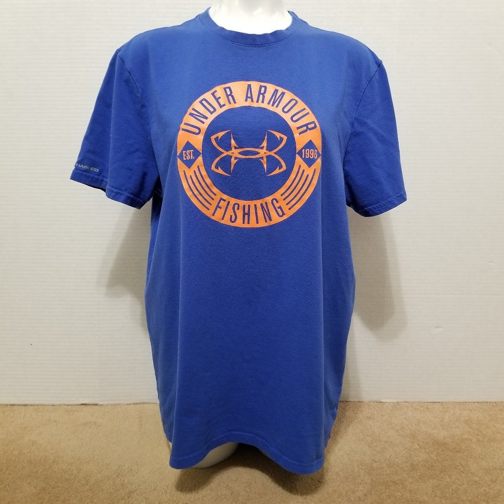 Under Armour shirt Large Fishing logo graphic HeatGear Loose Fit charged unisex